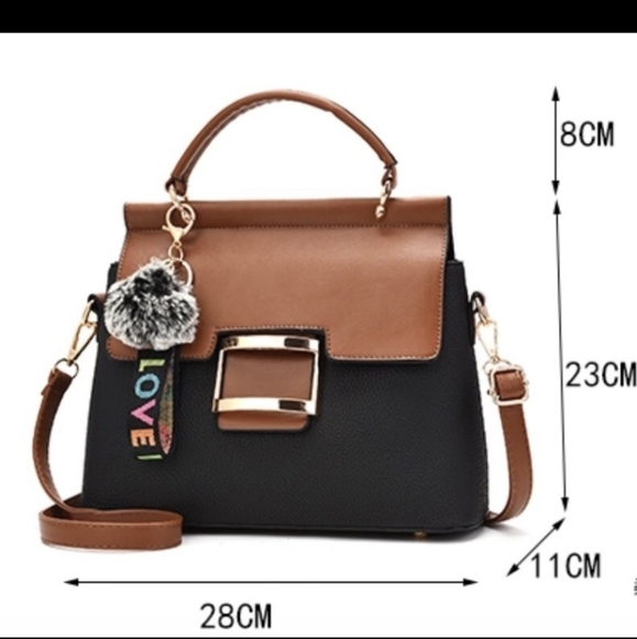 Divinity purse with Shoulder strap. Dark Green/Brown - Picture 6 of 8